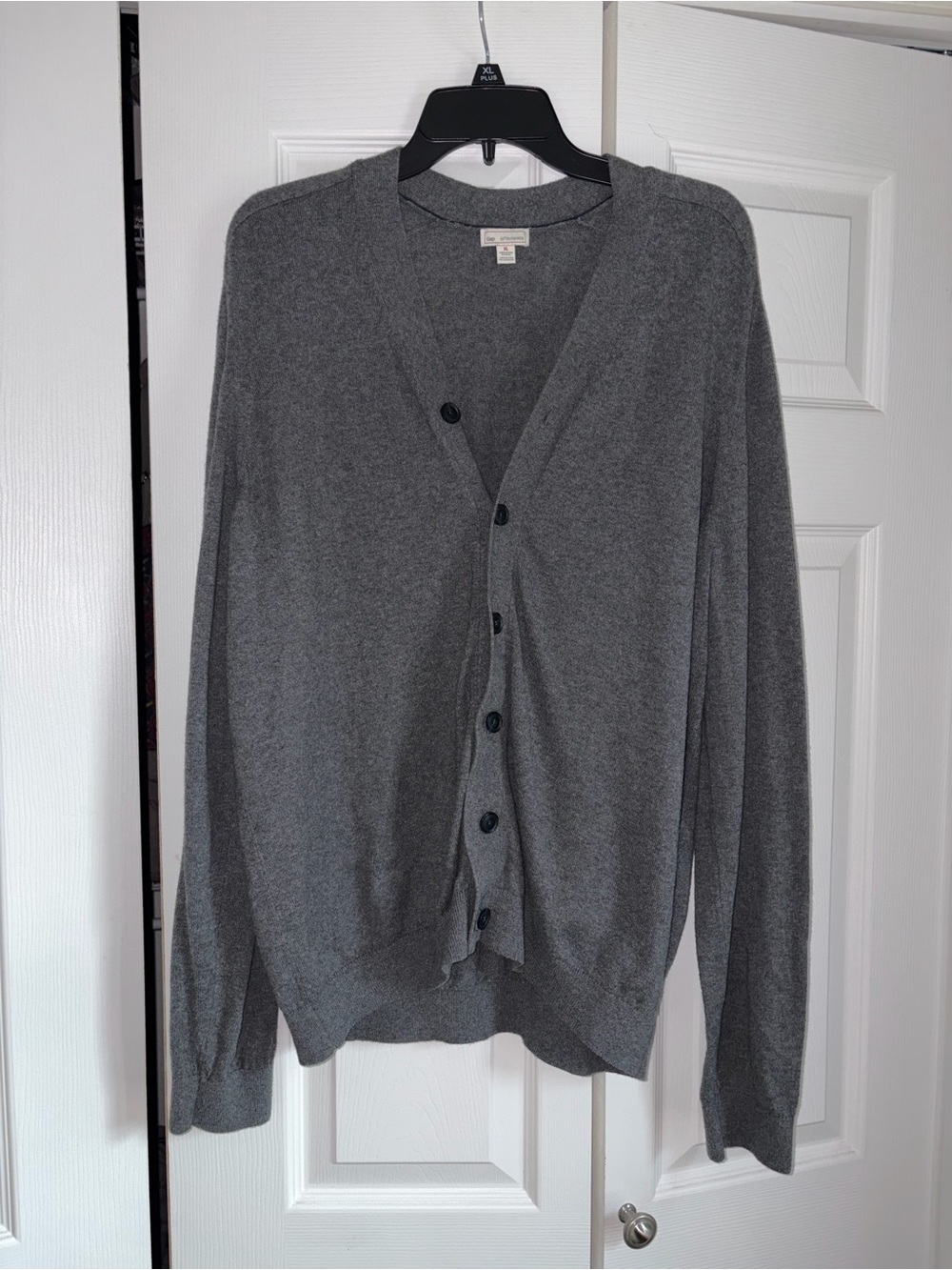 GAP Gray V-Neck Button Cotton Cashmere Cardigan Sweater
